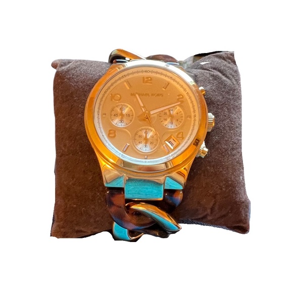 Vintage Michael Kors Turtle Shell Gold Watch - Picture 5 of 13